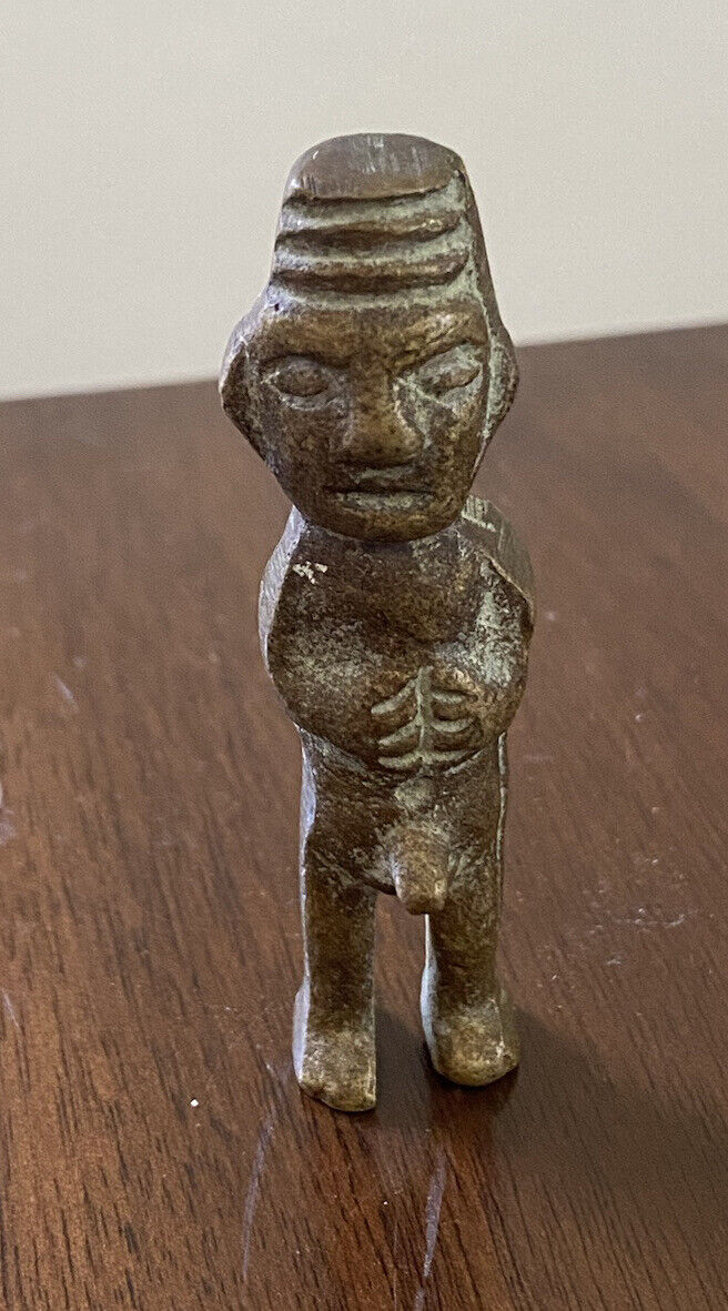 Peruvian Andean Pachapapa Carved Bronze Idol Male