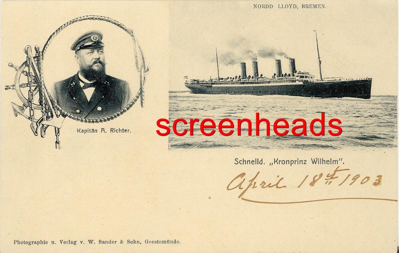 1903 PMC GERMAN OCEAN LINER POSTCARD \