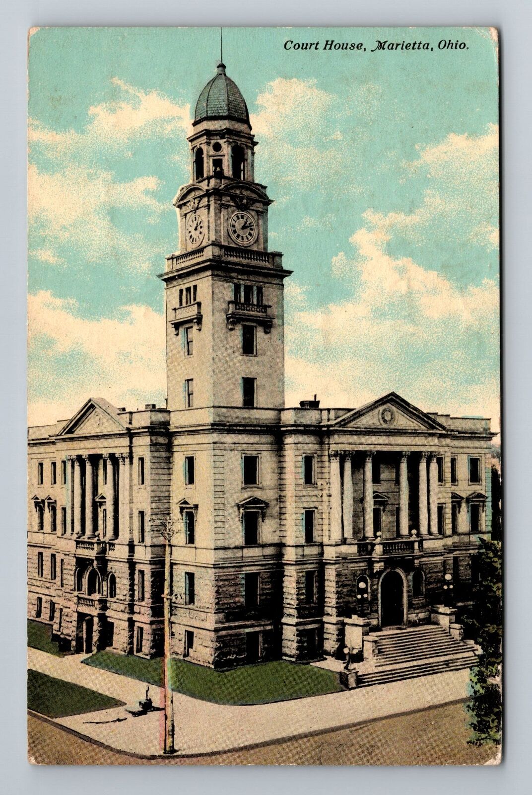 Marietta OH-Ohio, Court House, Exterior, Vintage Postcard