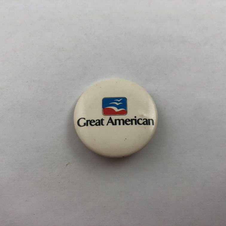 Vintage GREAT AMERICAN Button Pin Back