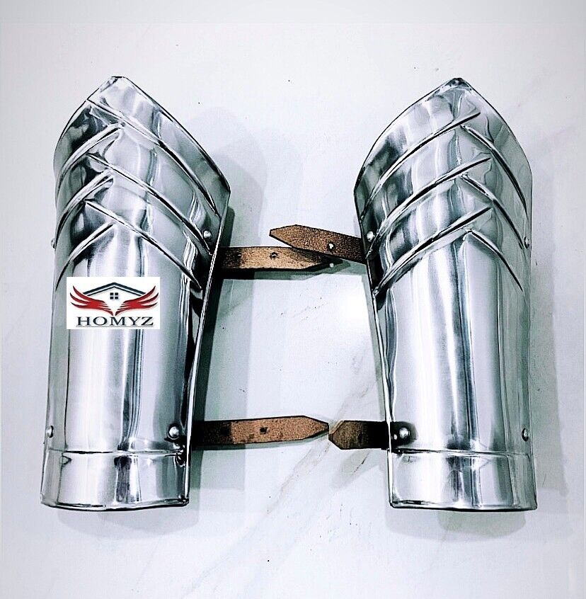 Medieval knight Blackened steel pair of bracers cosplay armor for clothing Guard