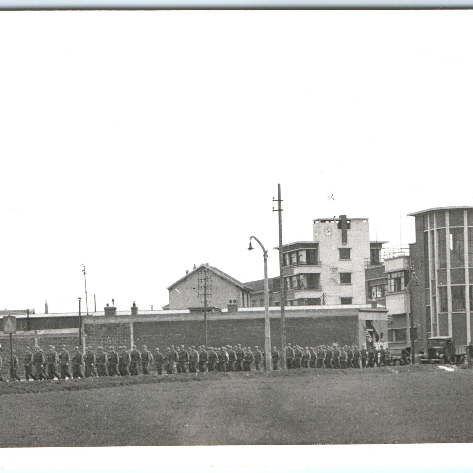 c1940s USMC Marines March Real Photo Snapshot Soldier HQ Service WWII Army C47