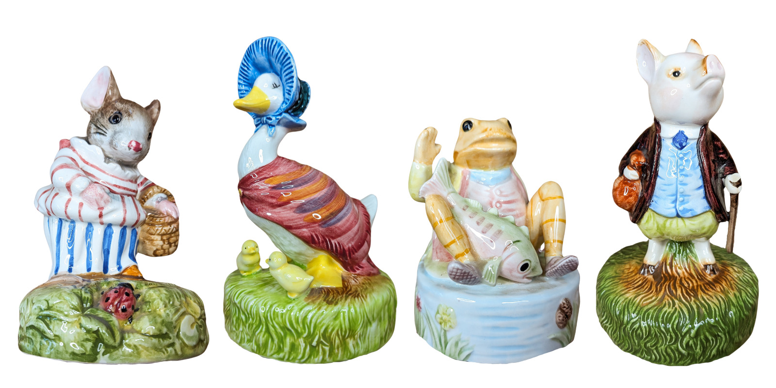 Beatrix Potter - Set of 4 Music Figurines - Schmid - Frog, Mouse, Duck, Pig
