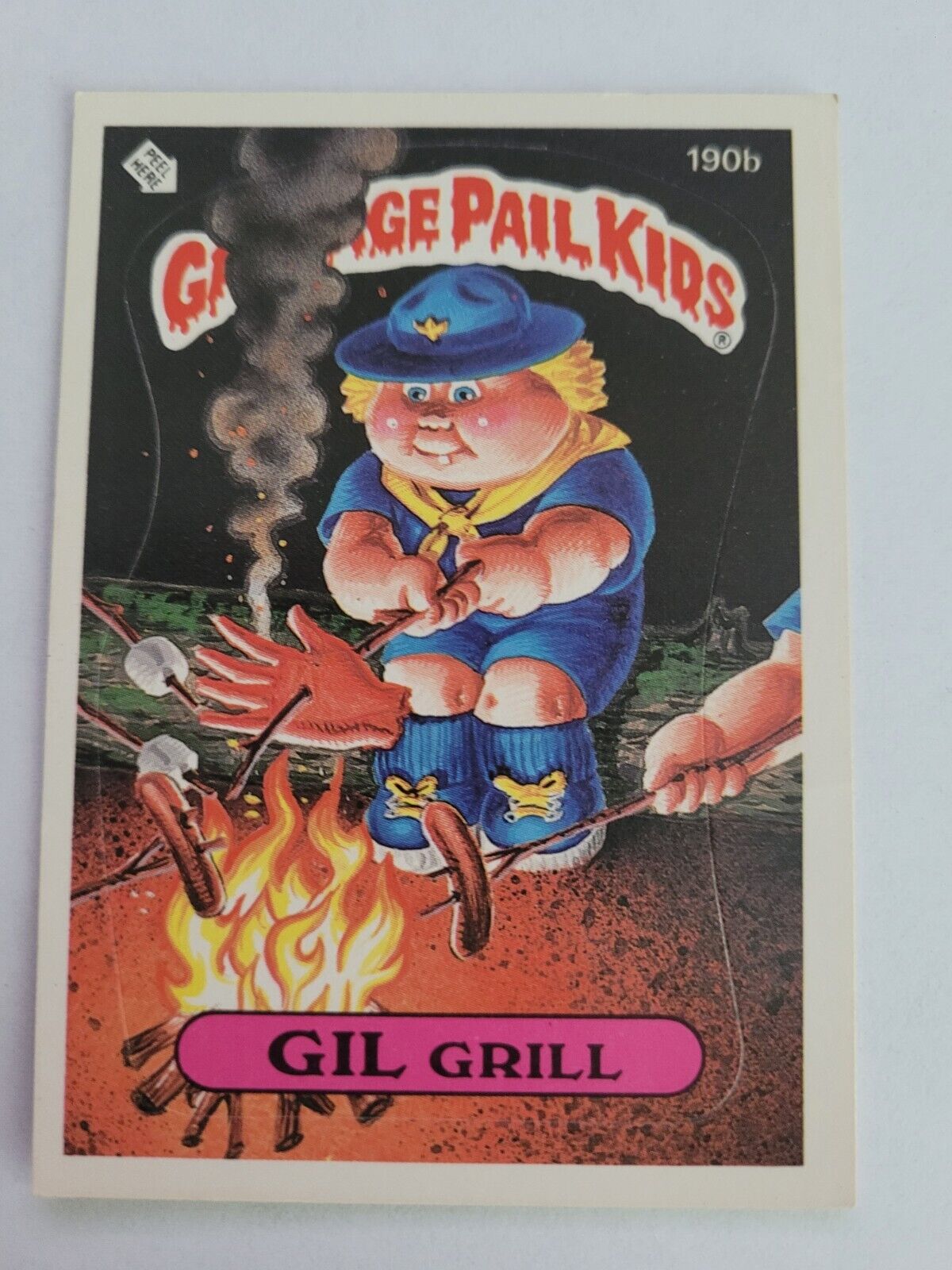 1986 Topps - Garbage Pail Kids - Gil Grill - Series 5 - Stickers - #190b