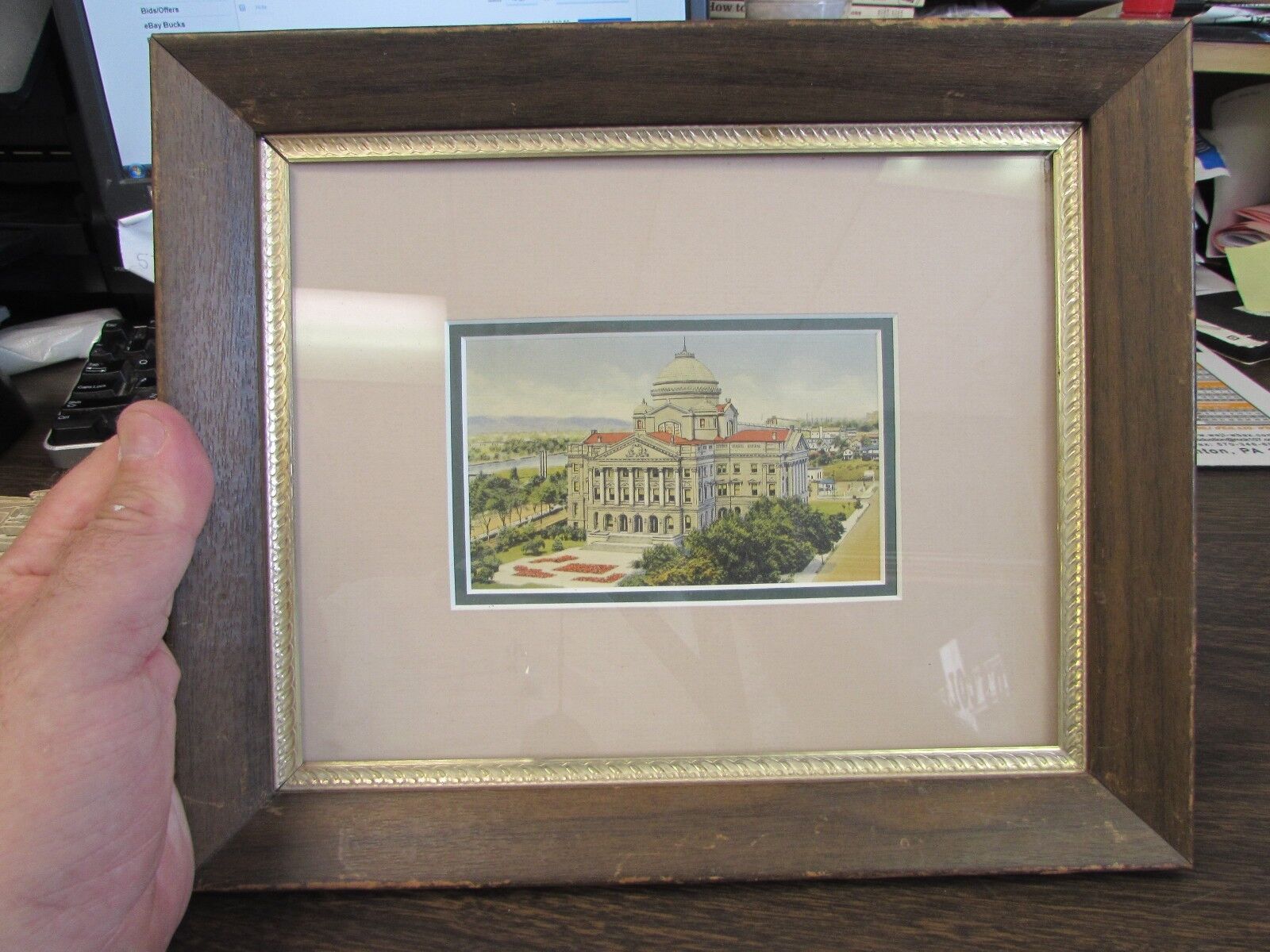 THE COURTHOUSE - WILKES-BARRE PA - FRAMED 11-3/4 BY 9-3/4 - VERY GOOD