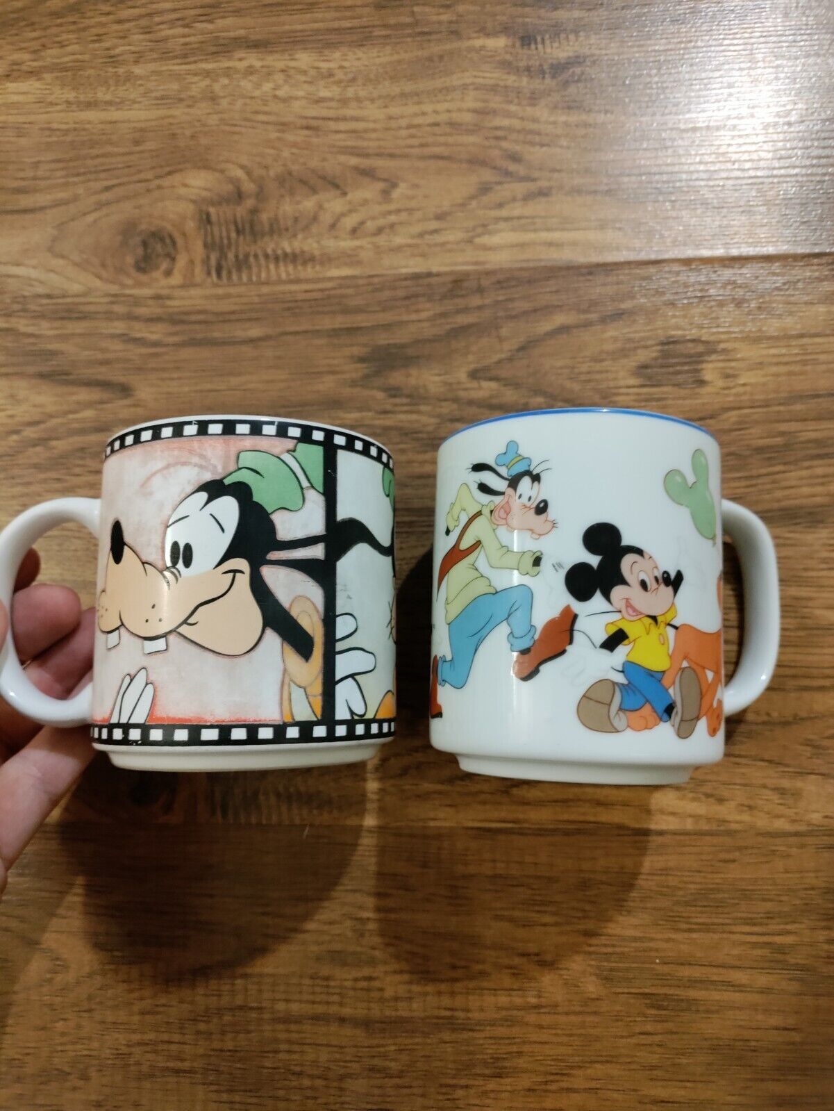 Set Of 2 Vintage Disneyland Coffee Mugs Made in Japan Goofy Donald Mickey