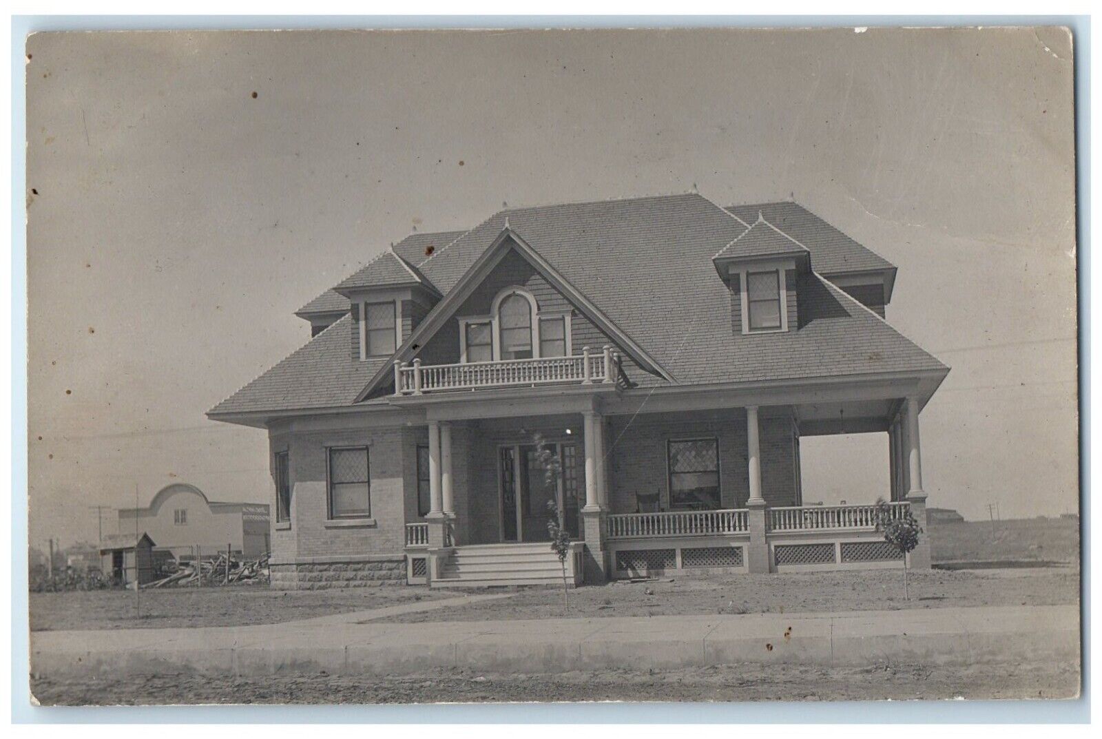 c1910's Victorian House Residence Bloom Kansas KS RPPC Photo Antique Postcard