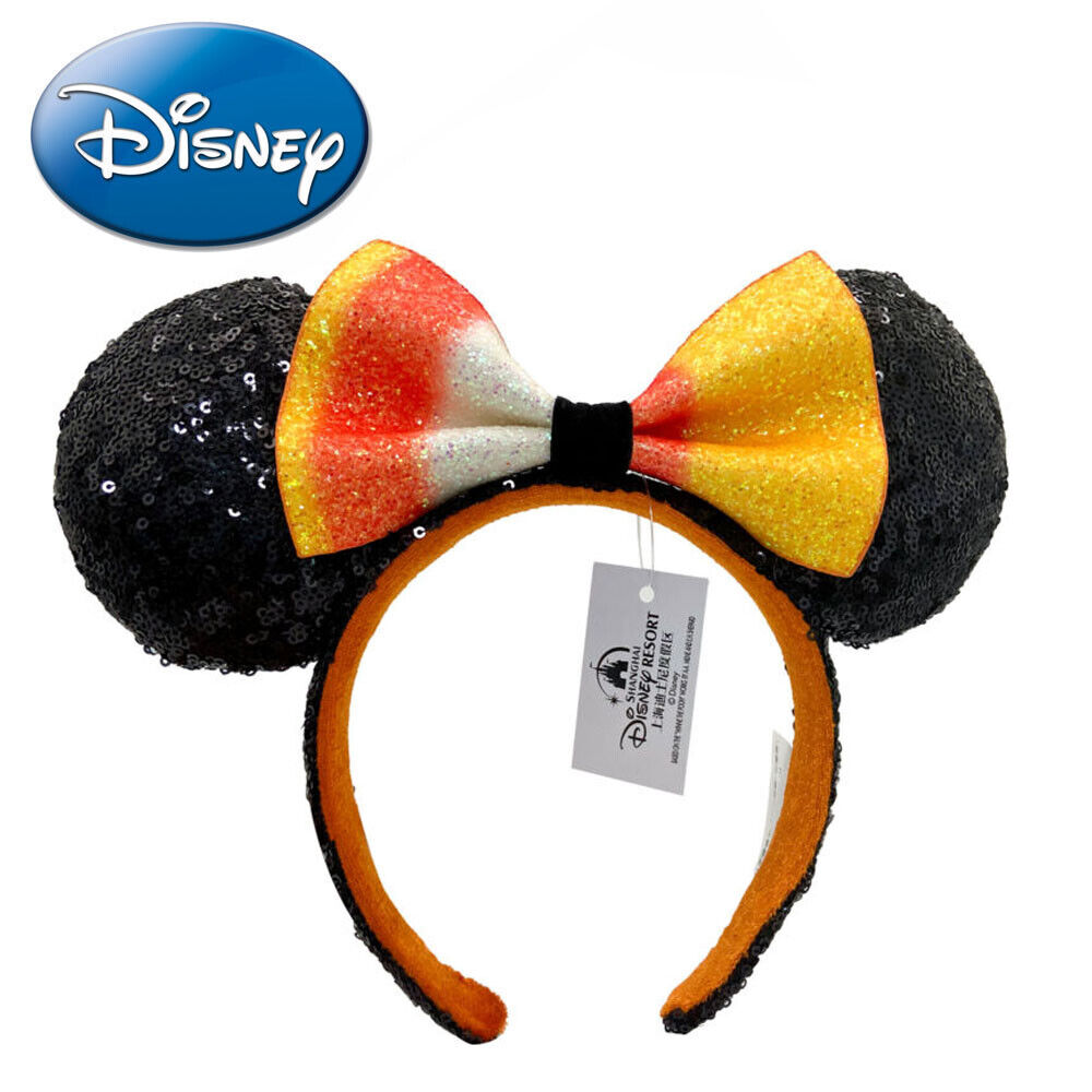 Limited Party Bow Halloween Candy Corn Minnie Ears Sequins Disney\'Parks Headband