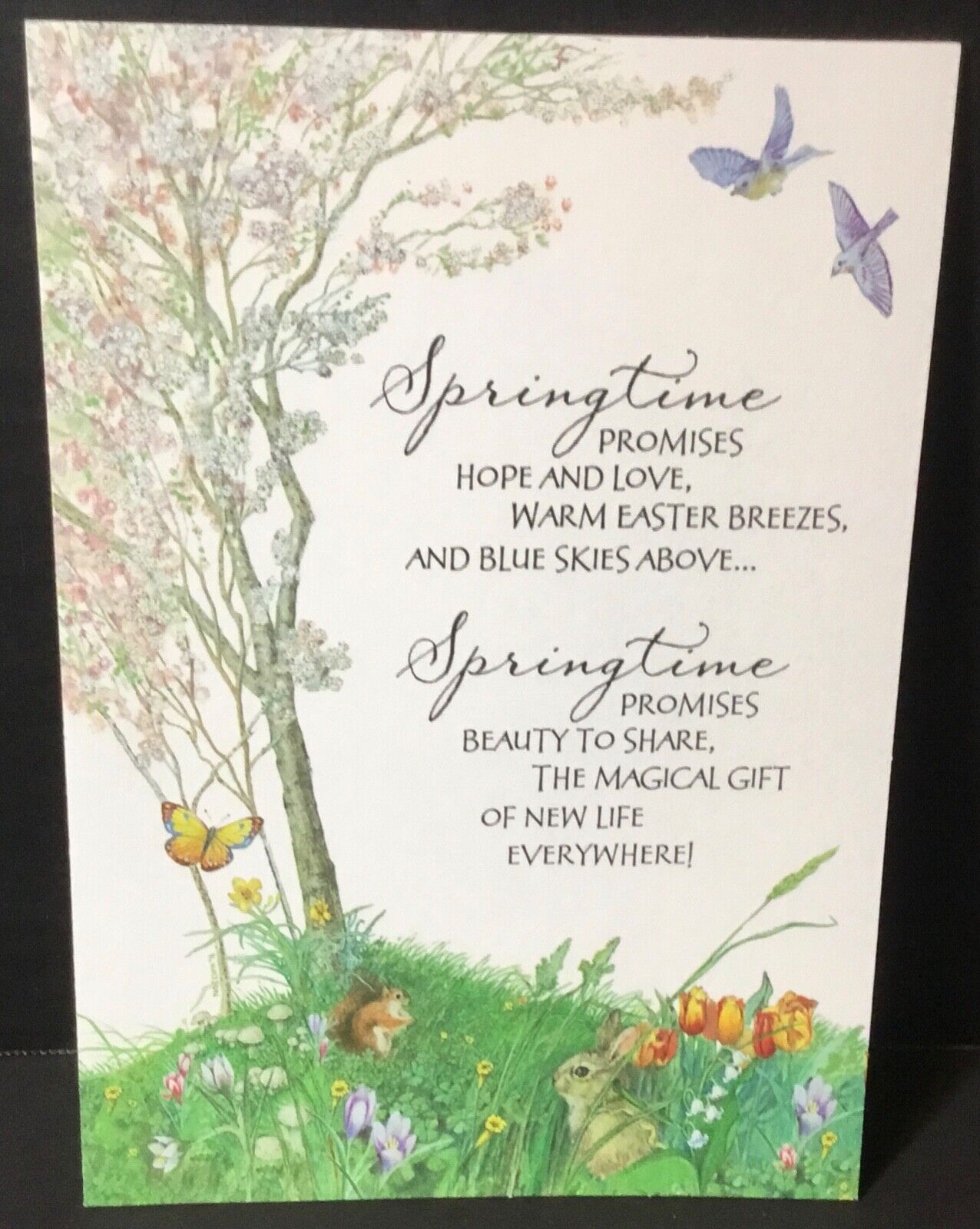 VTG Hallmark Crown Easter Card UNUSED With Envelope Spring Time Animals Flowers