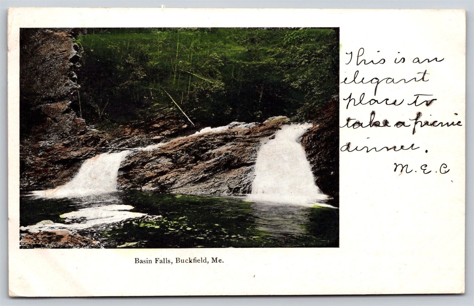 Postcard Basin Falls, Buckfield, Maine 1905 L173