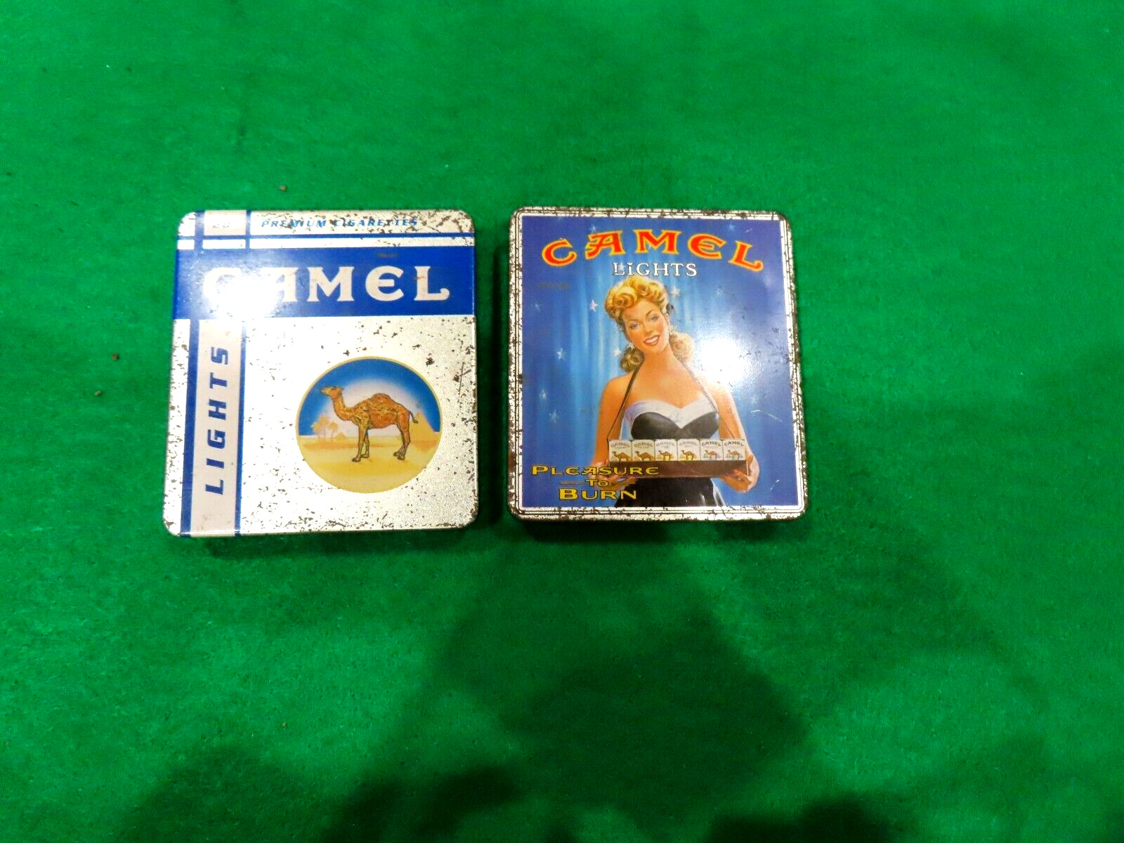 RARE Vintage Camel Cigarette Tin Boxes - w/ Camel Sticker L5.24