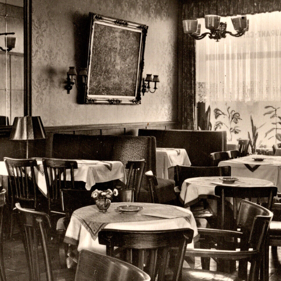 Vintage 1930s RPPC Burgerhaus Nordhorn Cafe Restaurant Hotel Postcard Germany