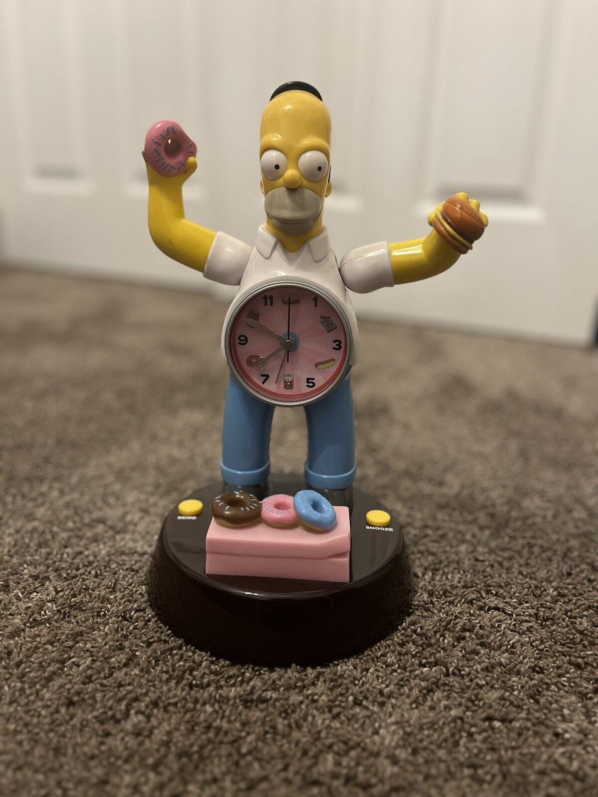 Homer Simpson Vintage Animated Alarm Clock -RARE- King America 2004