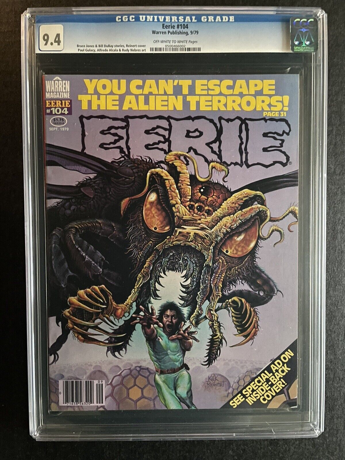 Eerie #104 CGC 9.4 Off White To White Pages Warren Publishing 09/1979