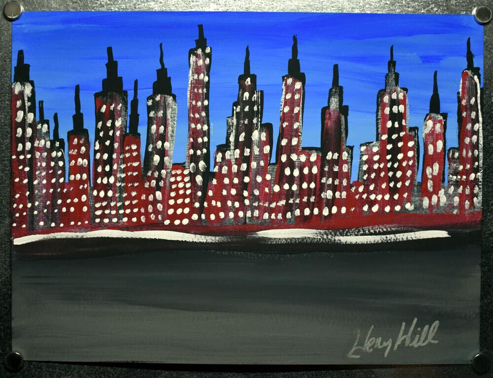 Goodfellas Gangster Wiseguy Henry Hill Authentic Original Art NYC Skyline #5