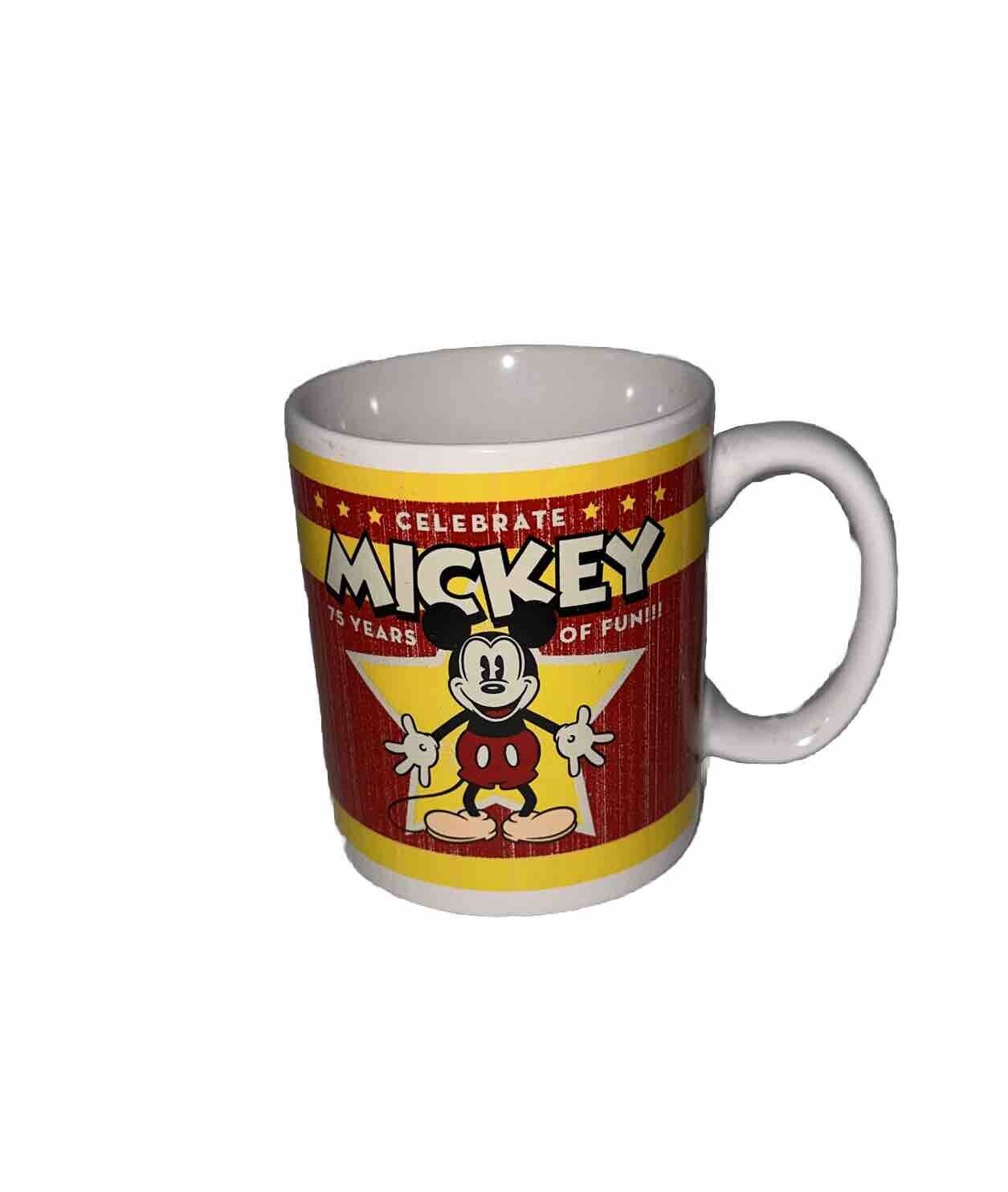 Vintage Disney Celebrate Mickey 75 Years of Fun Ceramic Coffee Tea Cup Mug