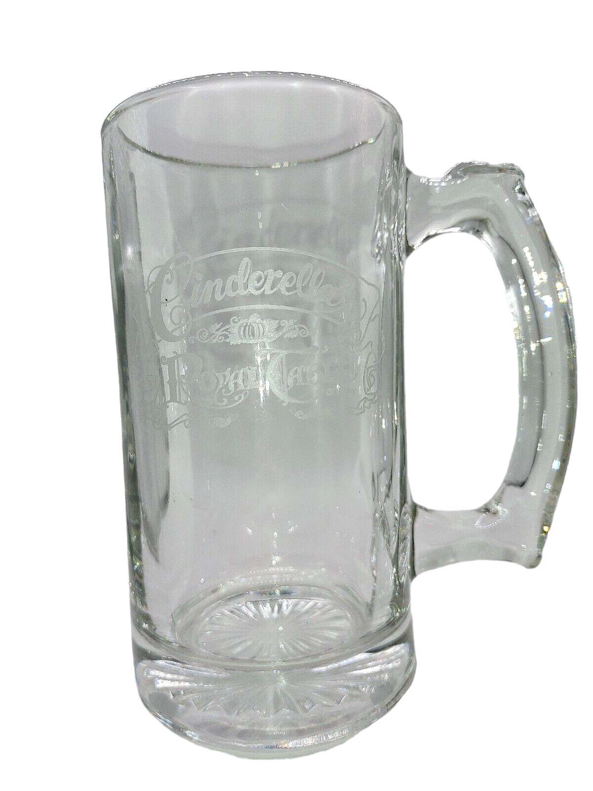 Vintage Disney Cinderella’s Royal Table Clear Tea Drink Glass Beer Mug 5.5\