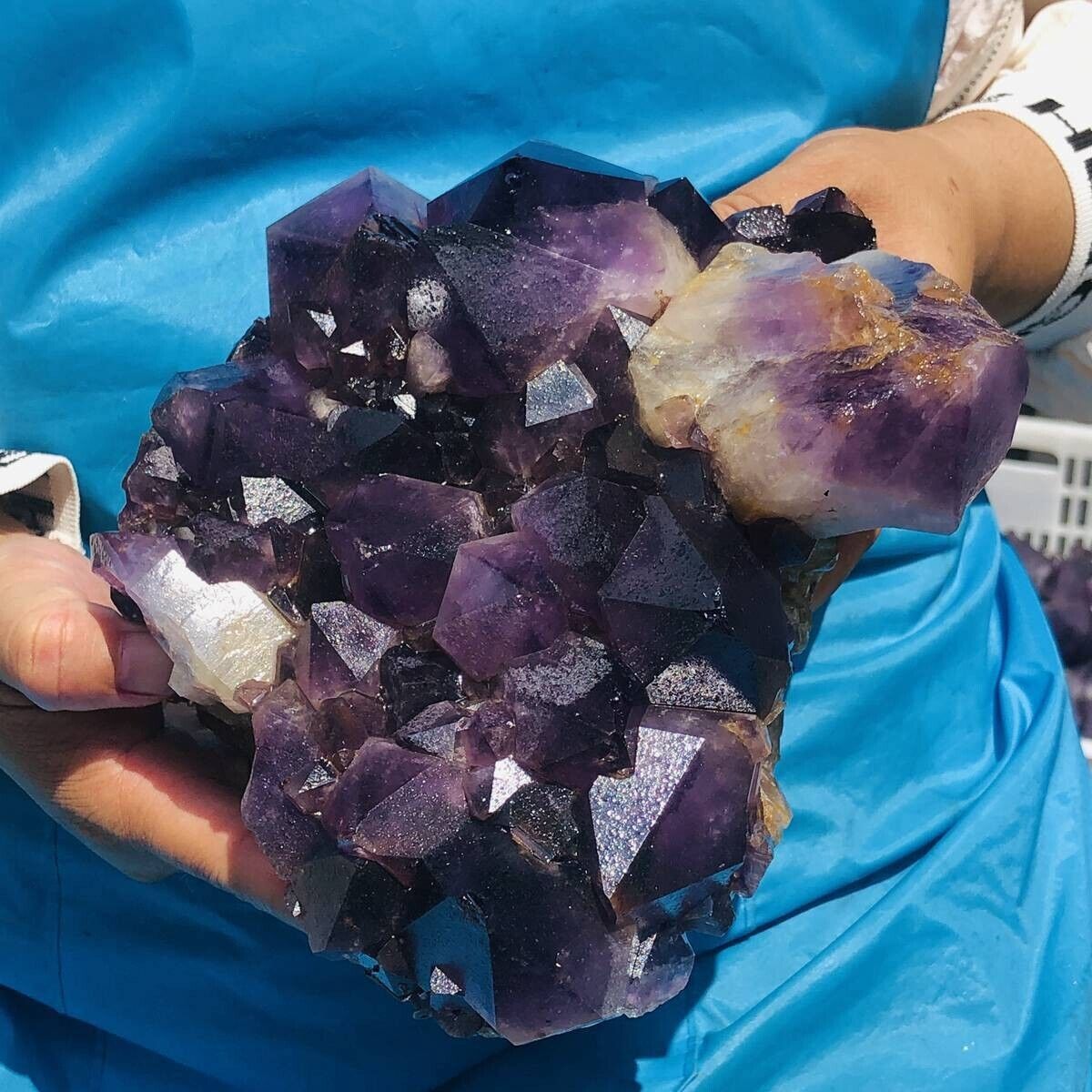 7.5LB Natural Amethyst Cluster Quartz Crystal Rare Mineral Specimen Heals 675