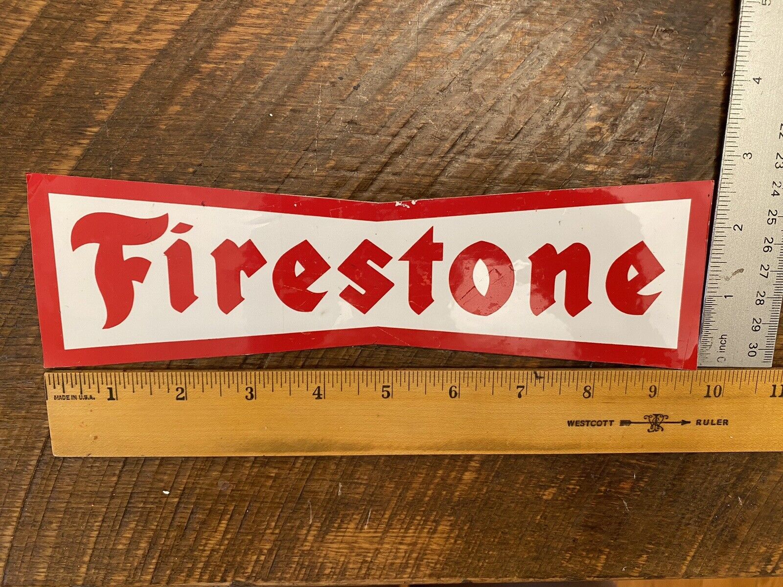 Vintage Firestone Decal Sticker Retro 9.5” X 2.5” Car Shop Advertising NOS