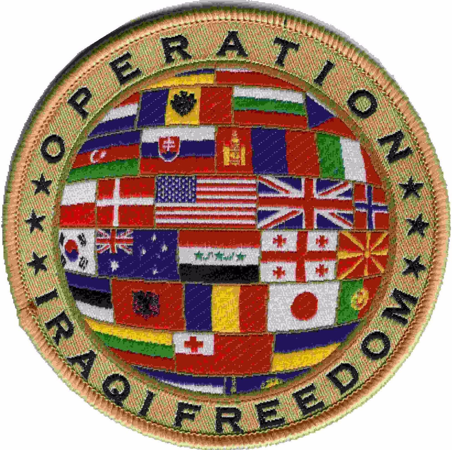 OIF OPERATION IRAQI FREEDOM COALITION FORCES FLAGS EMBROIDERED PATCH