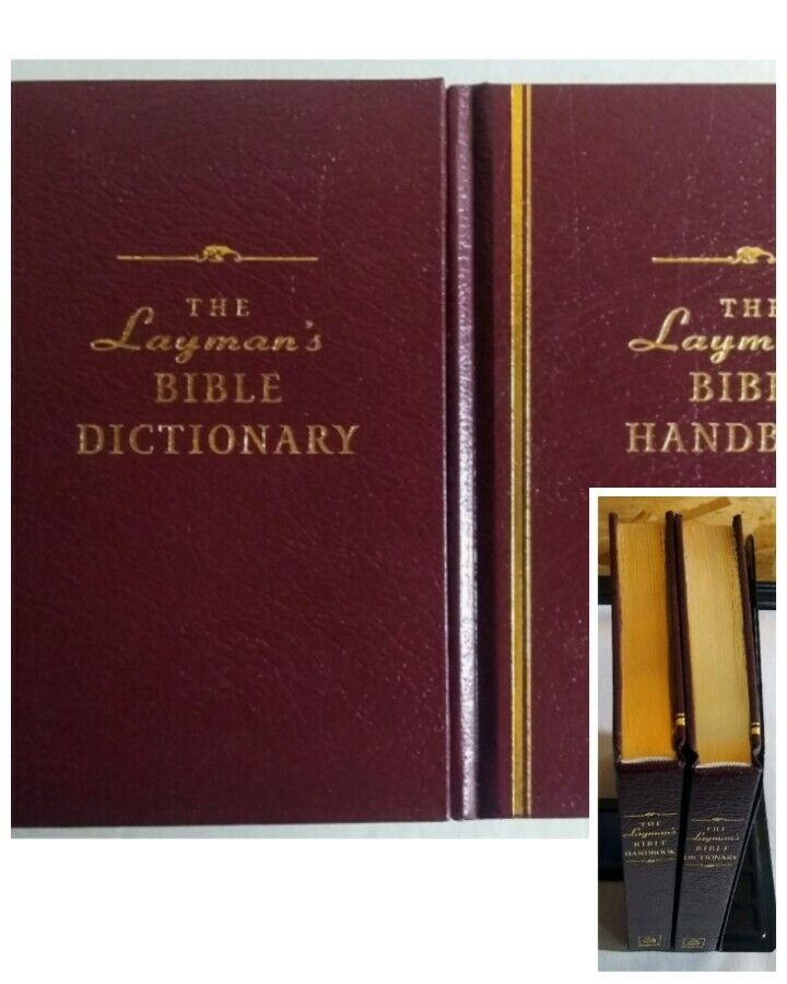 THE LAYMAN’s BIBLE Lot 2 Bible Handbook/ Dictionary Gold Gilded Barbour