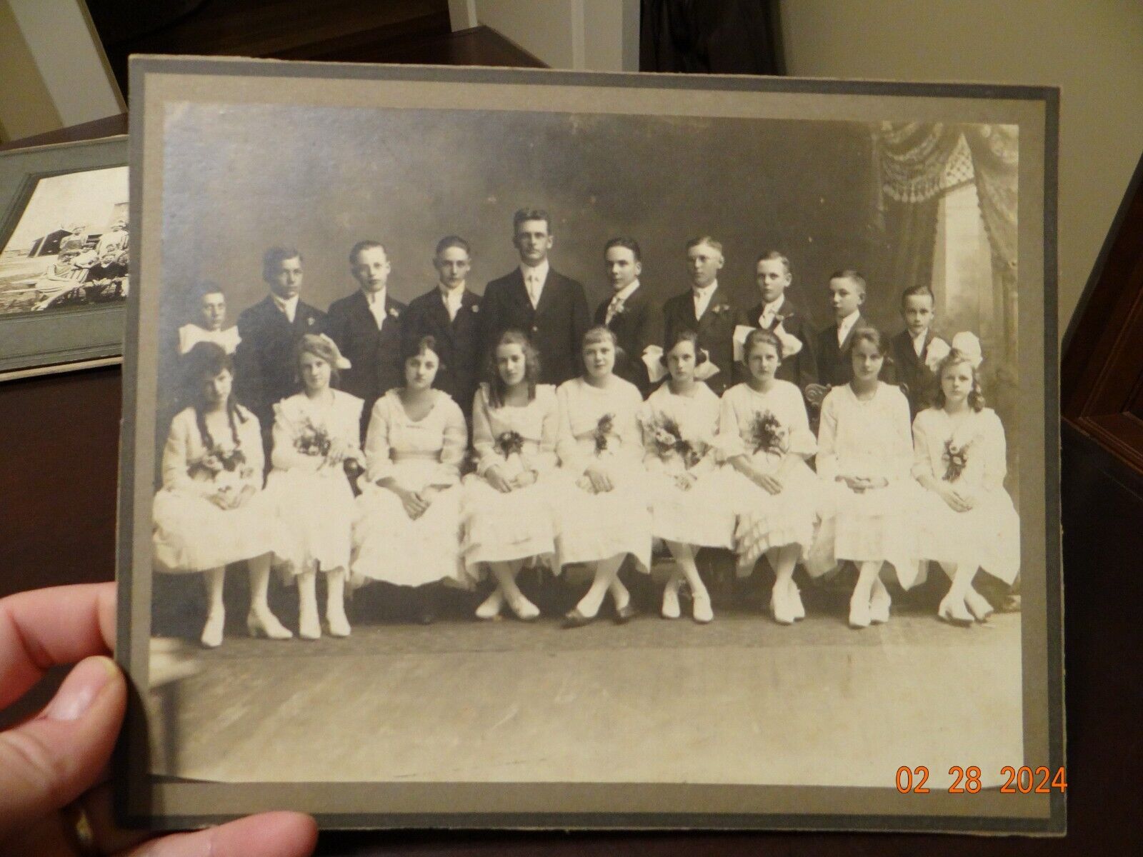 1919 Confirmation Class Photo Boone IA Sidney, Eldora, Gladbrook IA w/ names