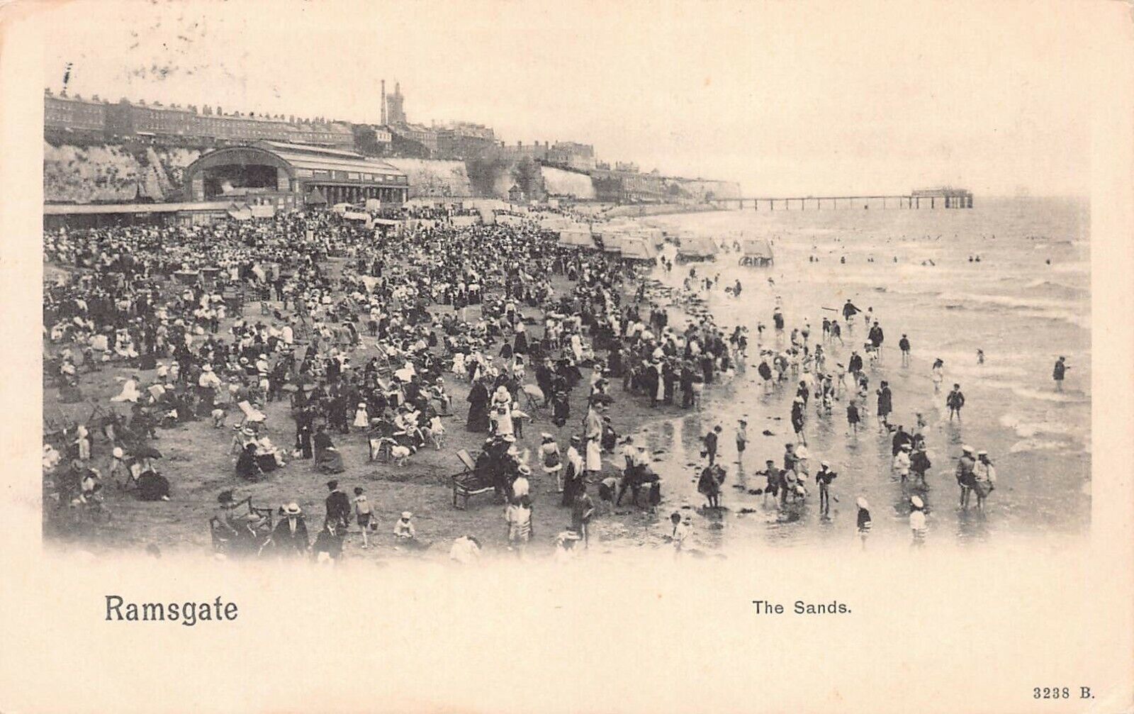 The Sands, Ramsgate, England, Very Early Postcard, Used in 1904, Margate Cancel