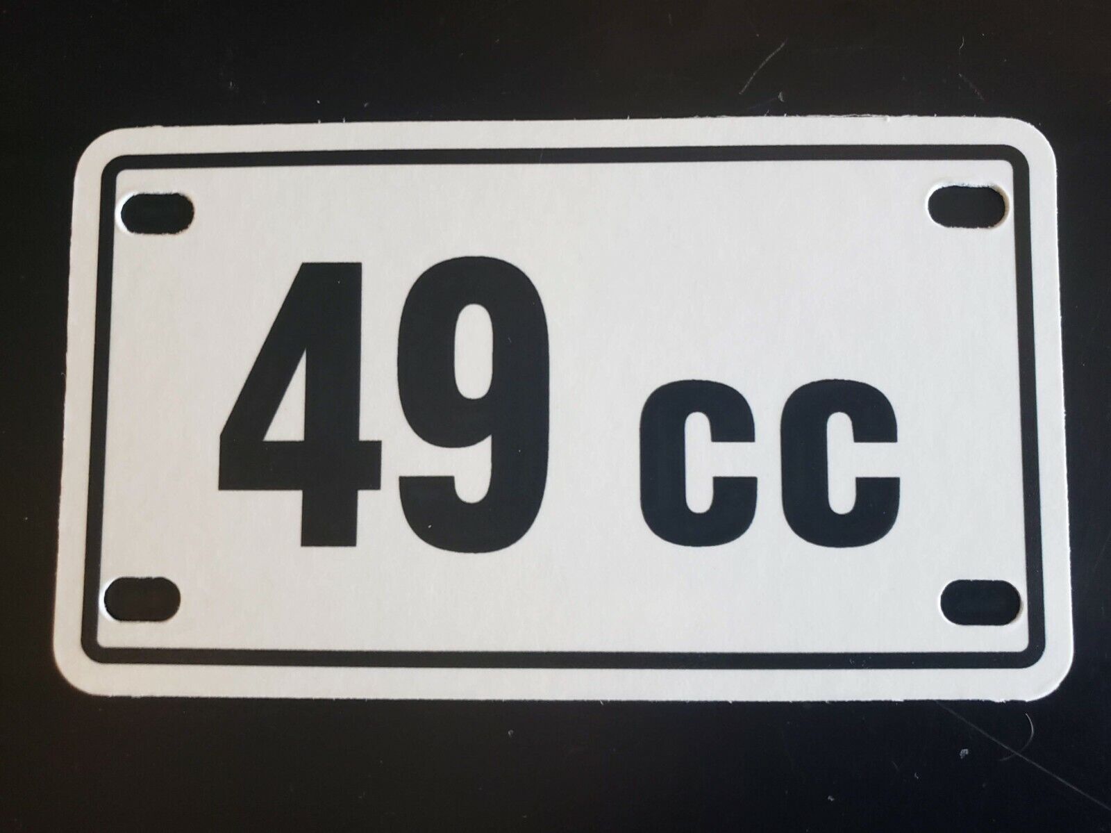 Scooter Tag 49cc Made in USA 7x4 50cc Ployboard License Plate 49 cc Moped 50 cc