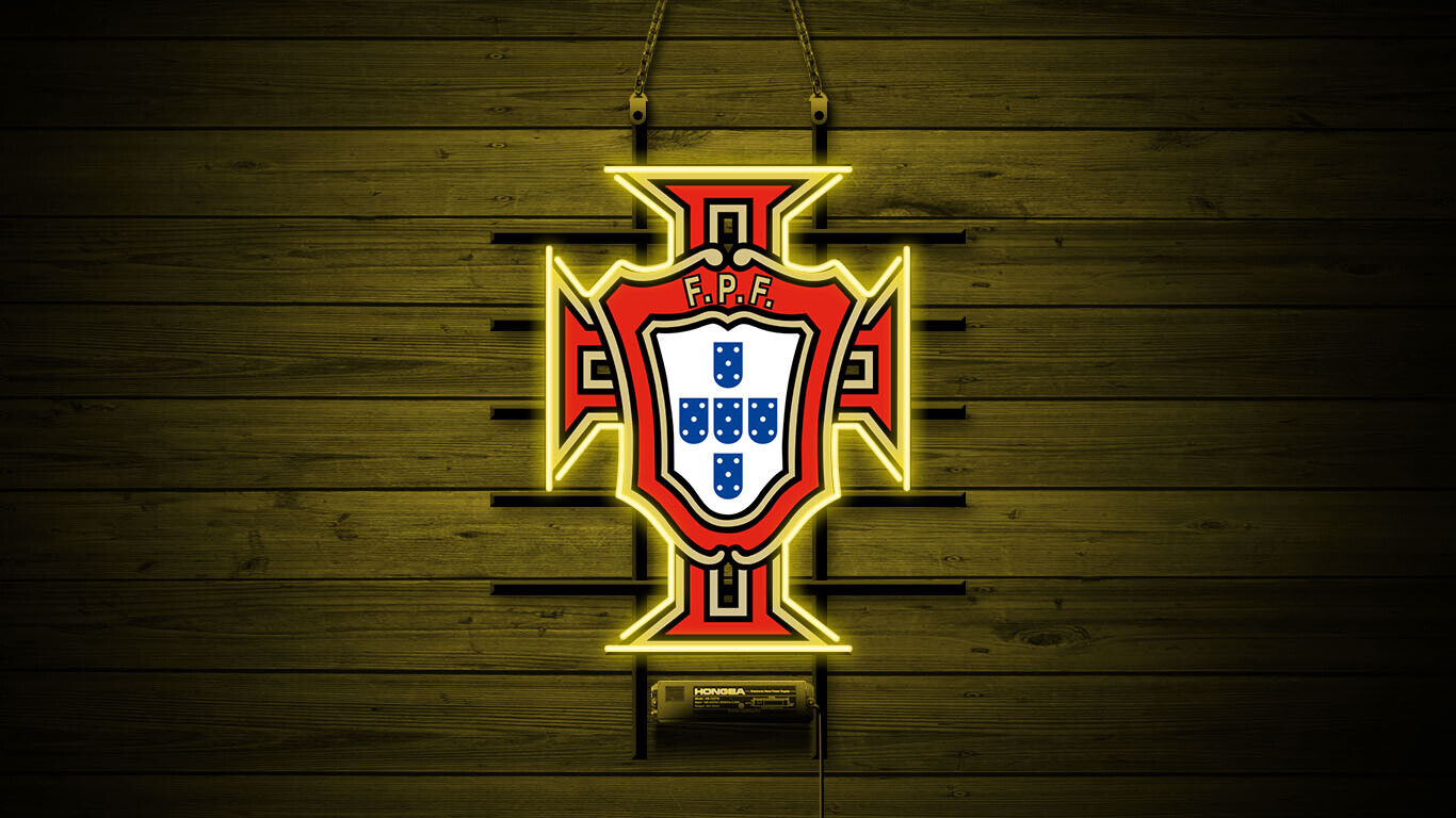 Portugal Football Team Logo World Cup Neon Sign Light Wall Hanging Gift 19