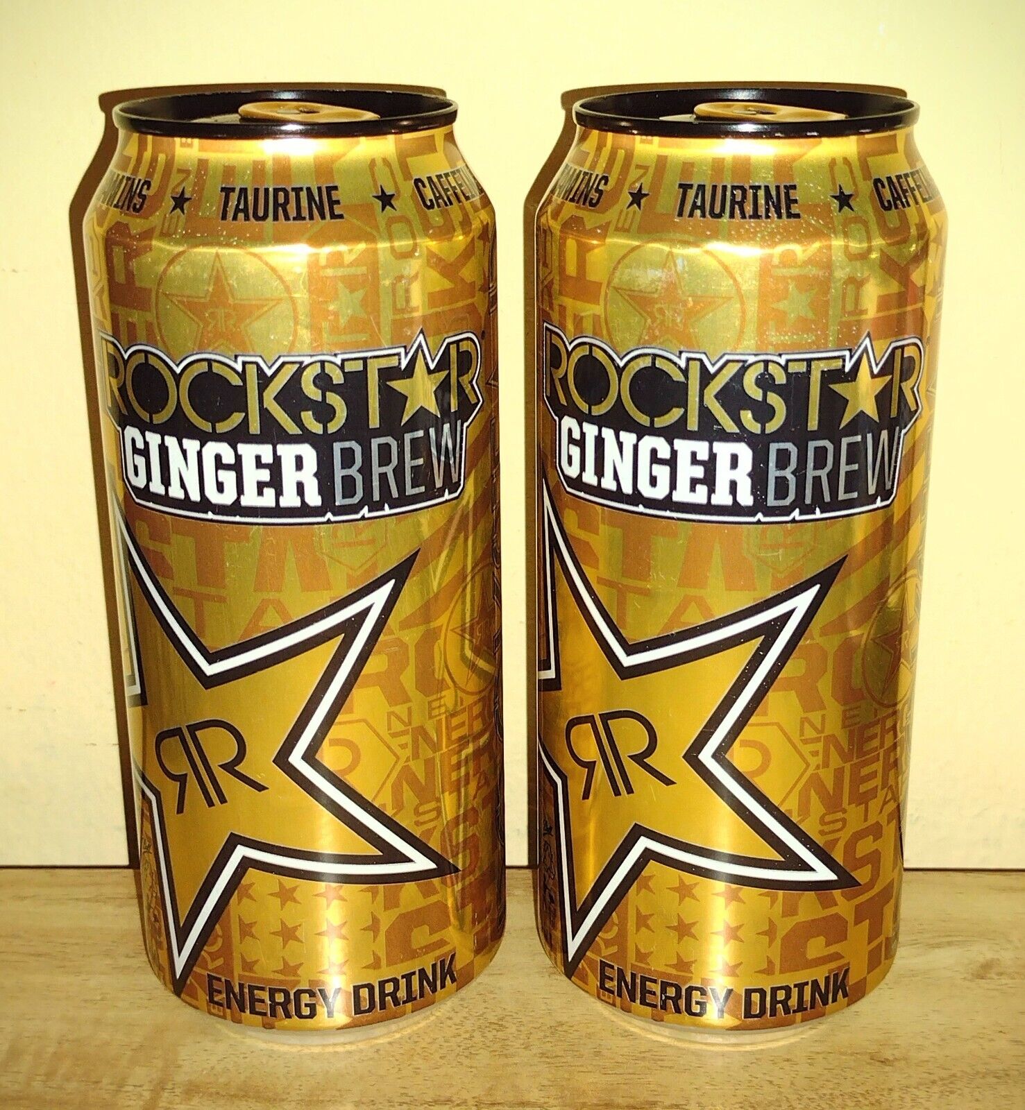 2X Rockstar Energy Drink GINGER BREW Lot of 2 FULL SEALED 16oz Cans