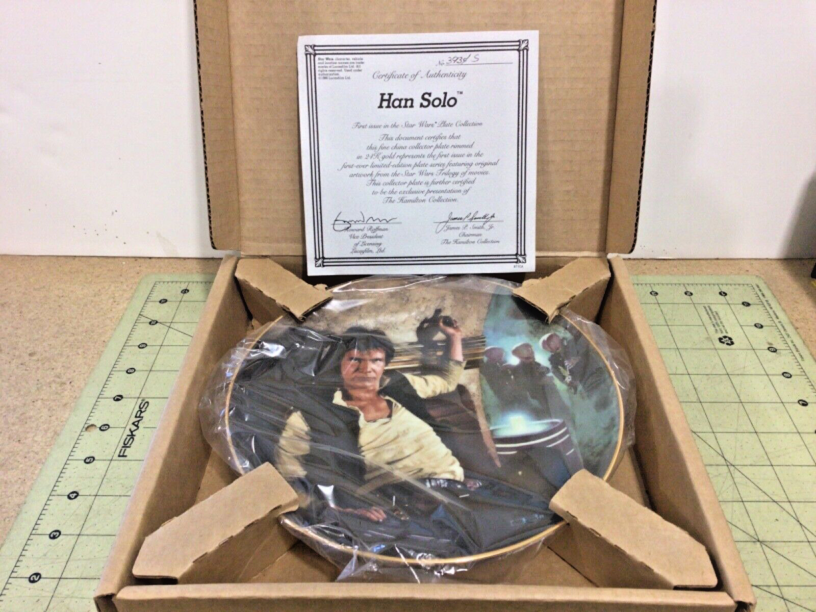Vintage Star Wars Han Solo Collector Plate by The Hamilton Collection with COA