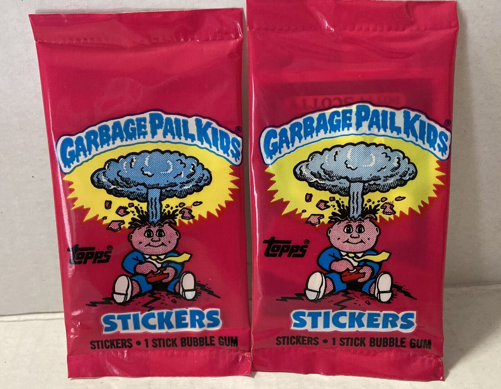 RARE 1985 Lot of 2 Garbage Pail Kids Series 1 CARD PACKS Topps IRELAND MINI-NOS