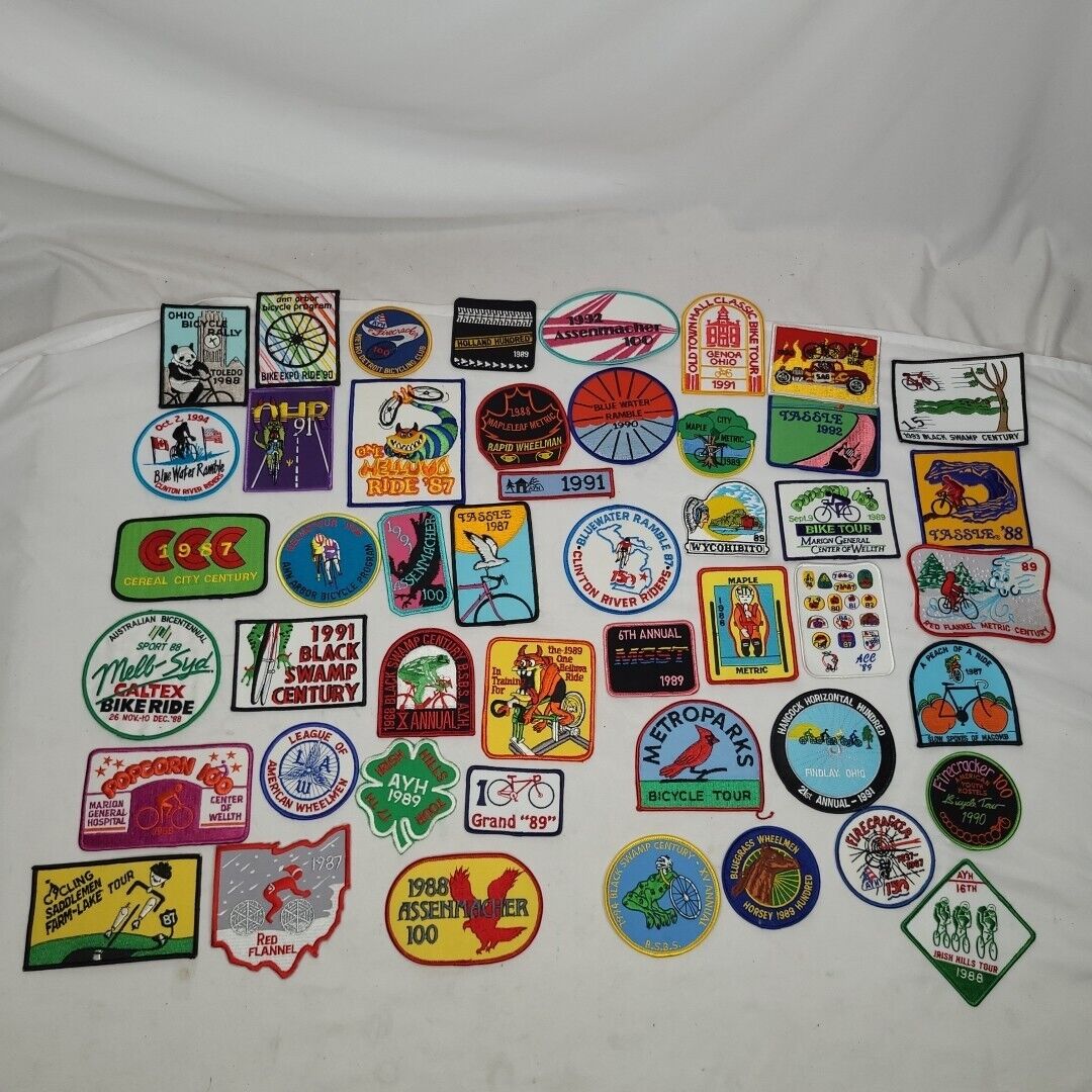 Lot of 75 Vintage 1980s 1990s Bicycle Cycling Patches Patch Hard To Find