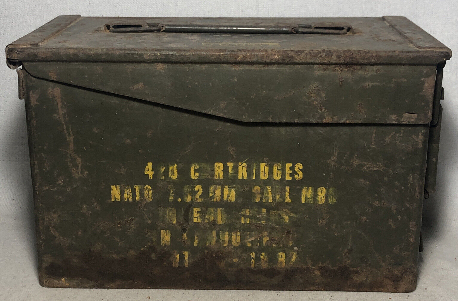 Vintage Ammo Box 420 Cartridges Nato 7.62 mm Ball M80