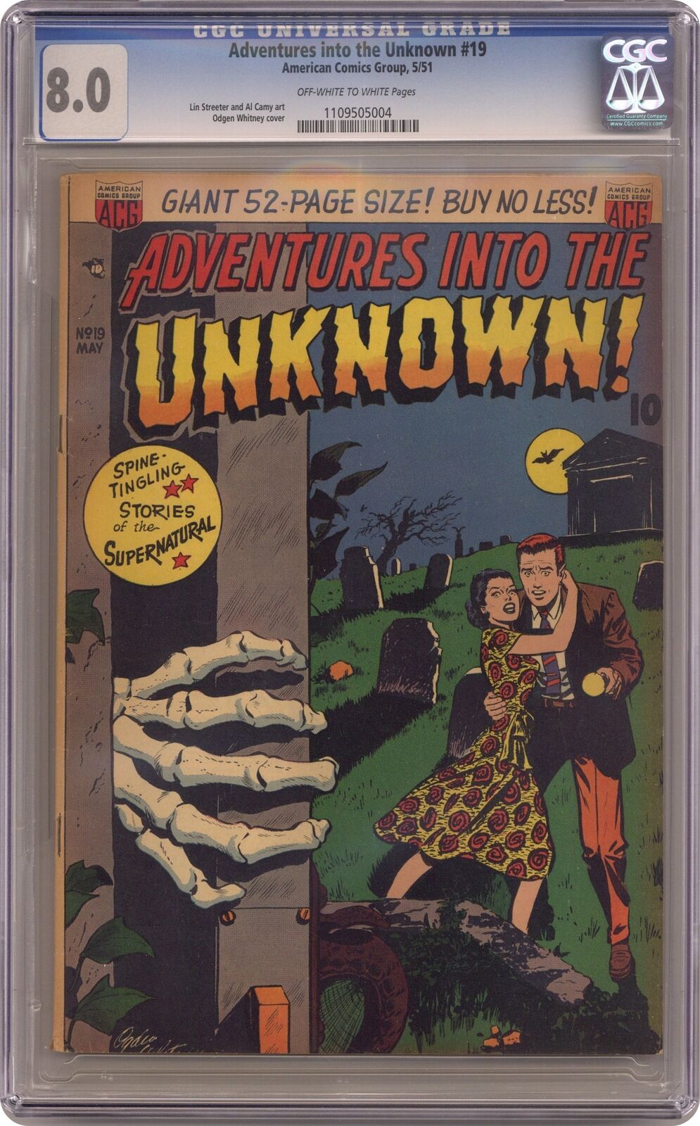 Adventures into the Unknown #19 CGC 8.0 1951 1109505004