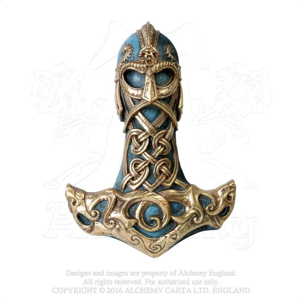 Alchemy Gothic Vault Thors Hammer Mollnir God of Thunder Norse Wall Sculpture