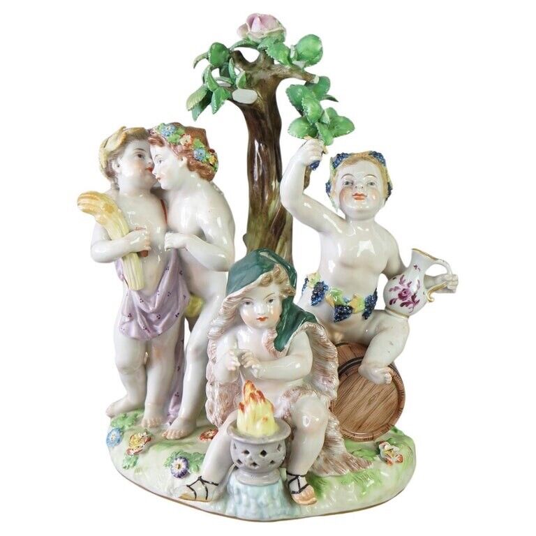 Antique Royal Vienna Porcelain Figural Cherub Grouping 19thC