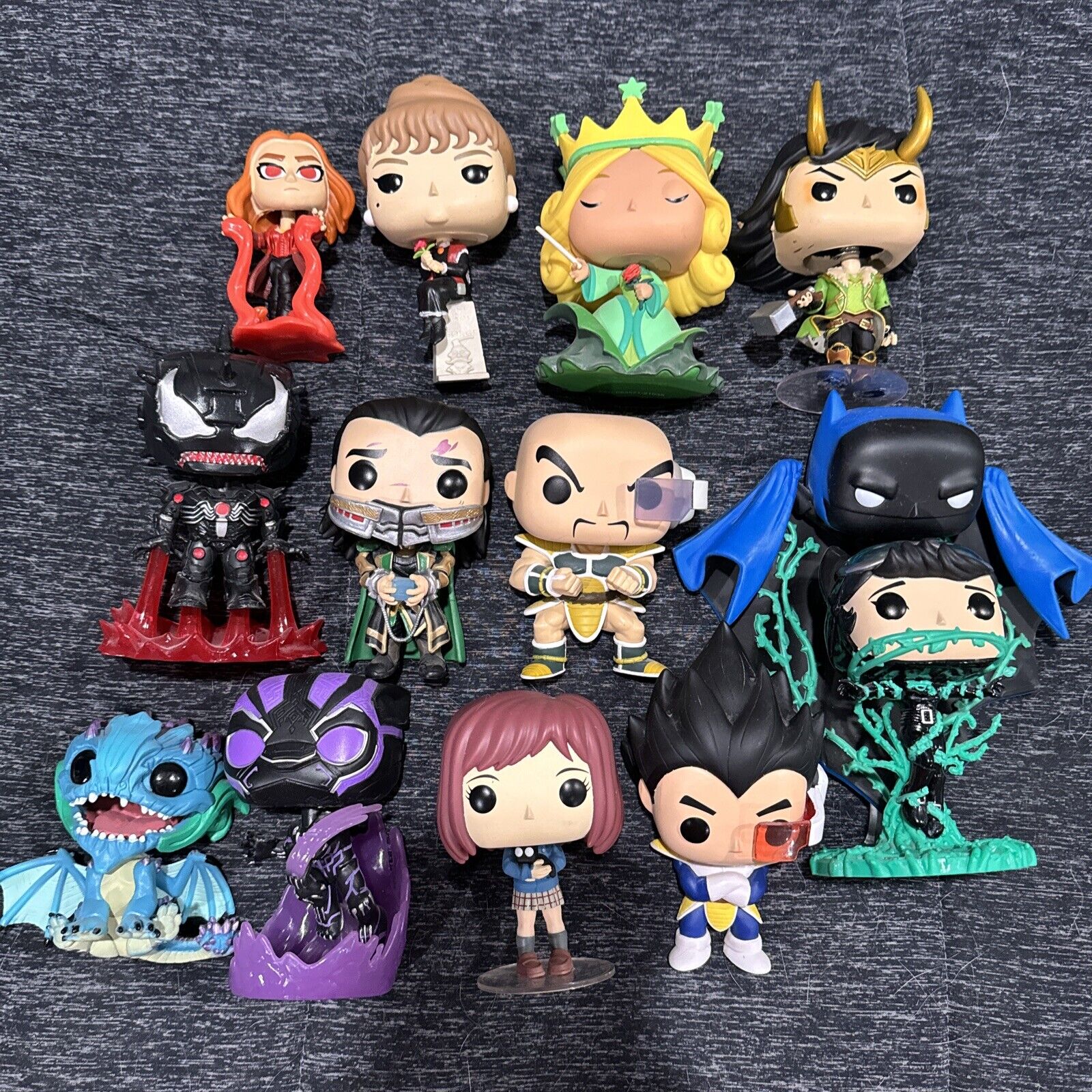 Out Of Box Funko Lot Of 12: CHASES AND GLOW IN THE DARKS Marvel Anime Disney