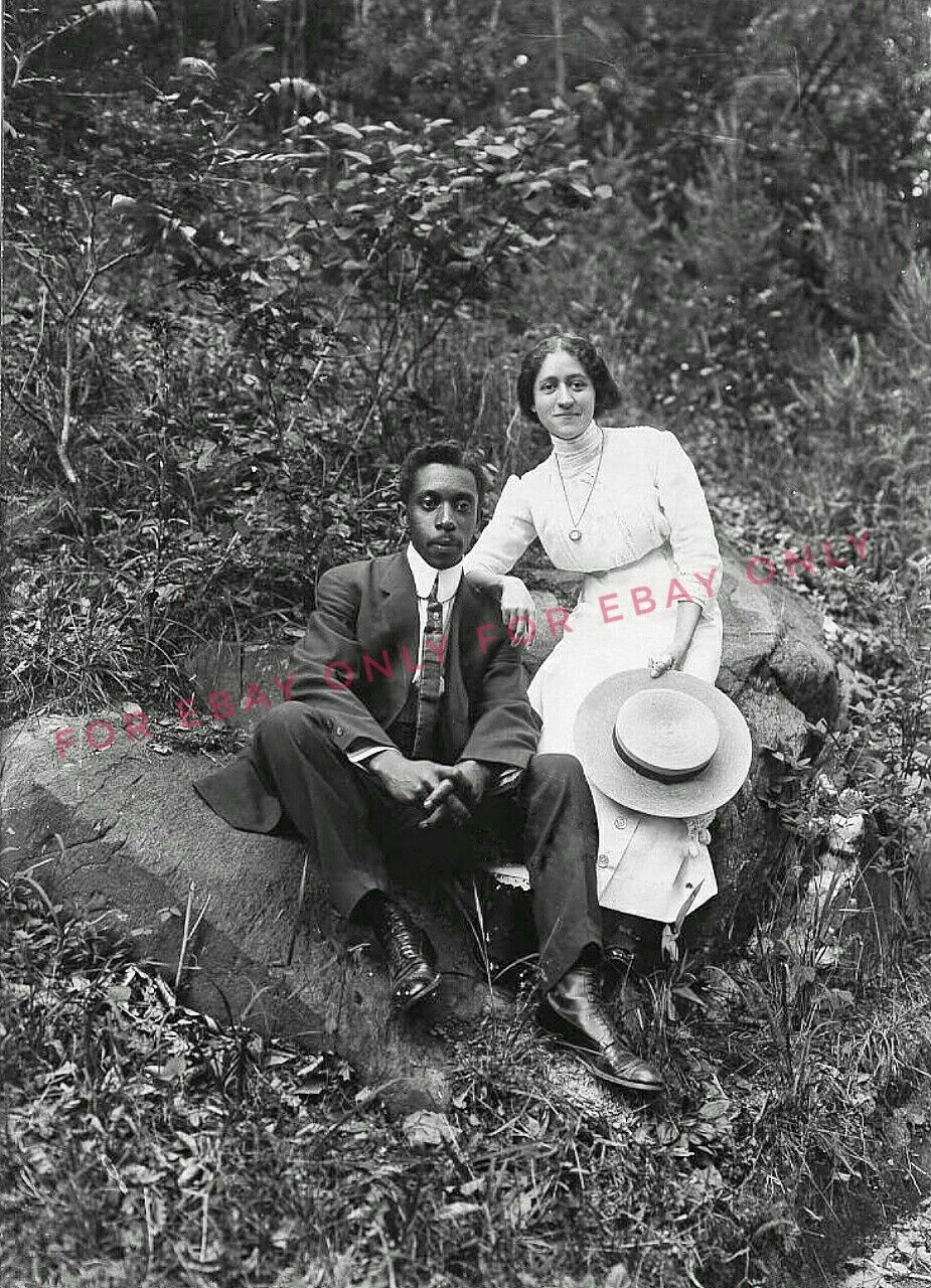 Vintage Old 1910\'s Photo reprint of a African American Black Couple Man Woman
