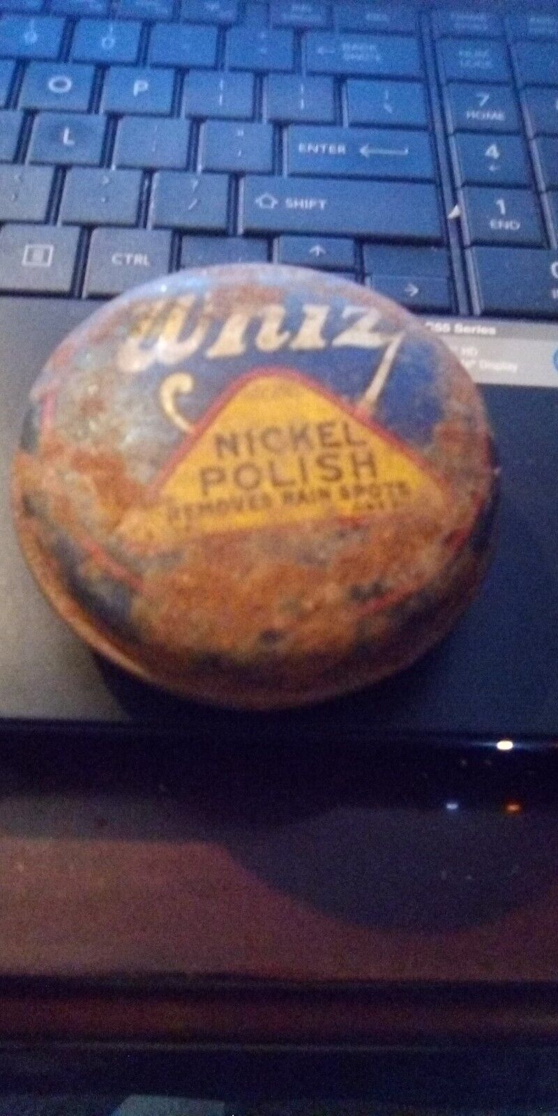 Vintage Whiz Nickle Polish removes rain spots  tin can gas oil