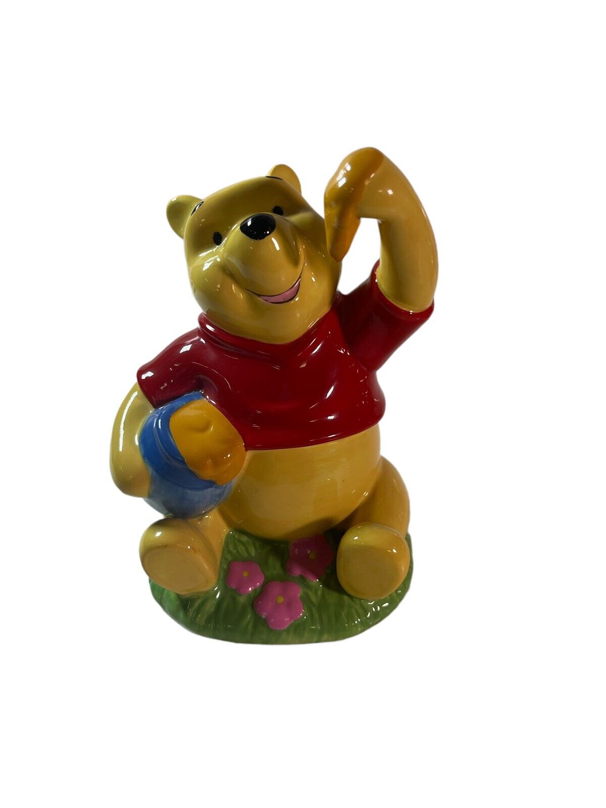 Vintage Disney Winnie The Pooh Ceramic Bank 8” Enesco Group Inc Cap Bottom Honey