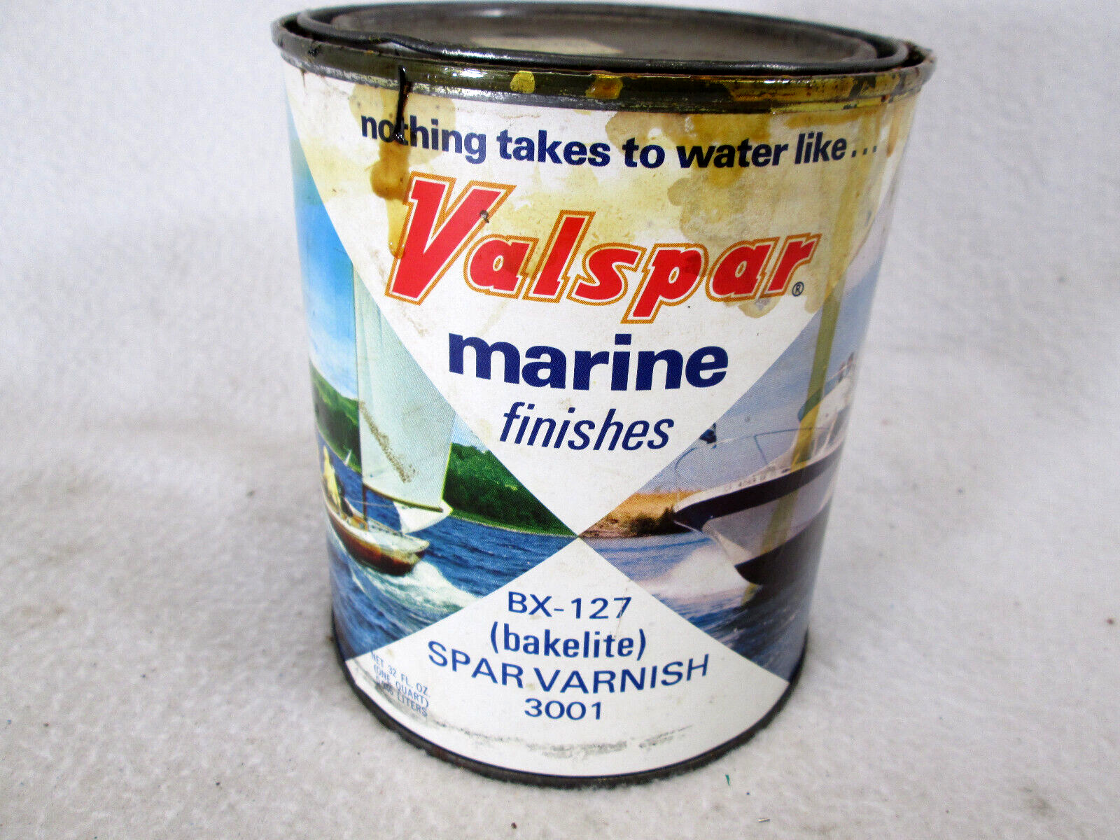Vintage 1960\'s Valspar Marine Spar Varnish metal 1 qt can