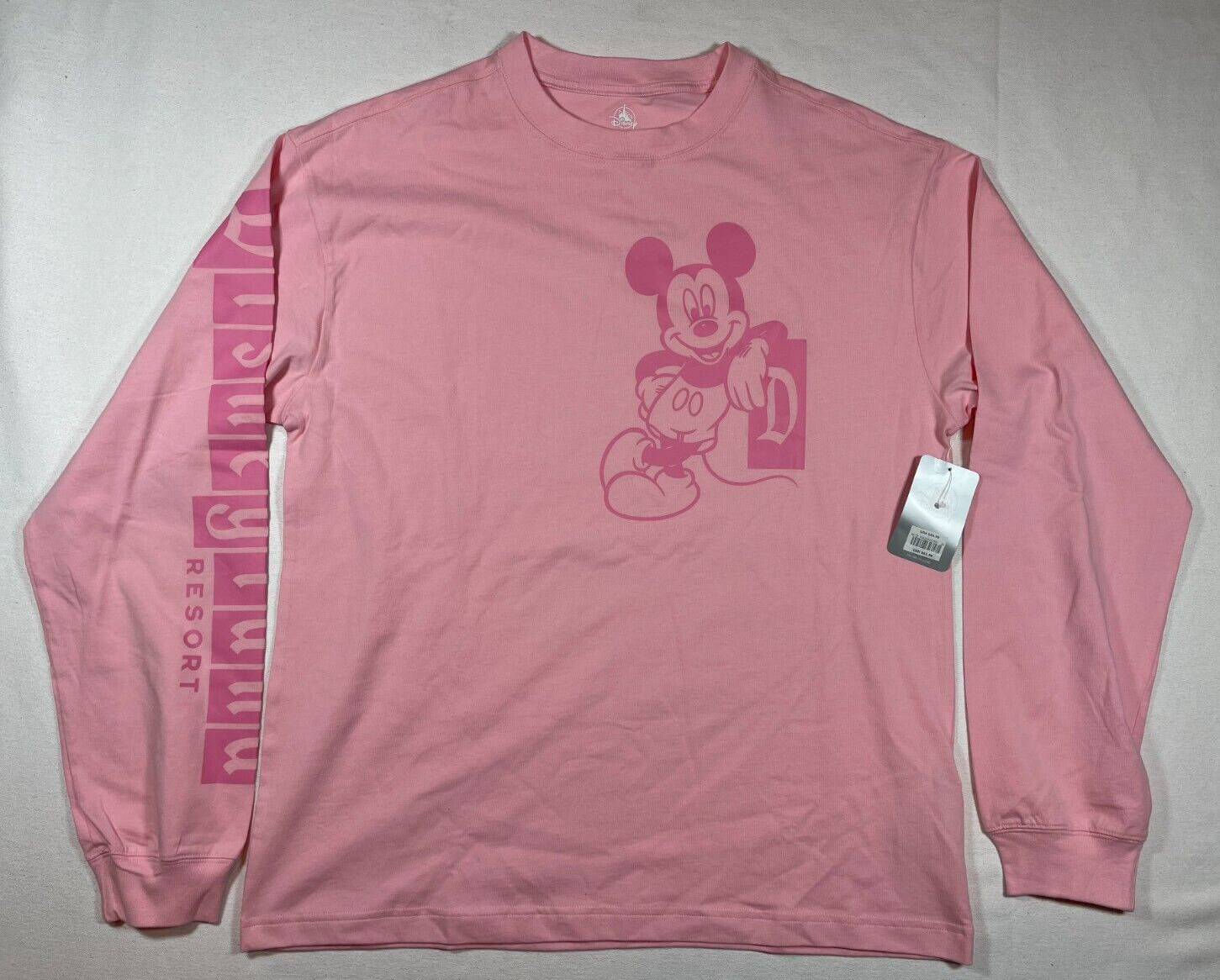Disneyland Resort Mickey Mouse Piglet Pink Long Sleeve Shirt - Size Medium NWT
