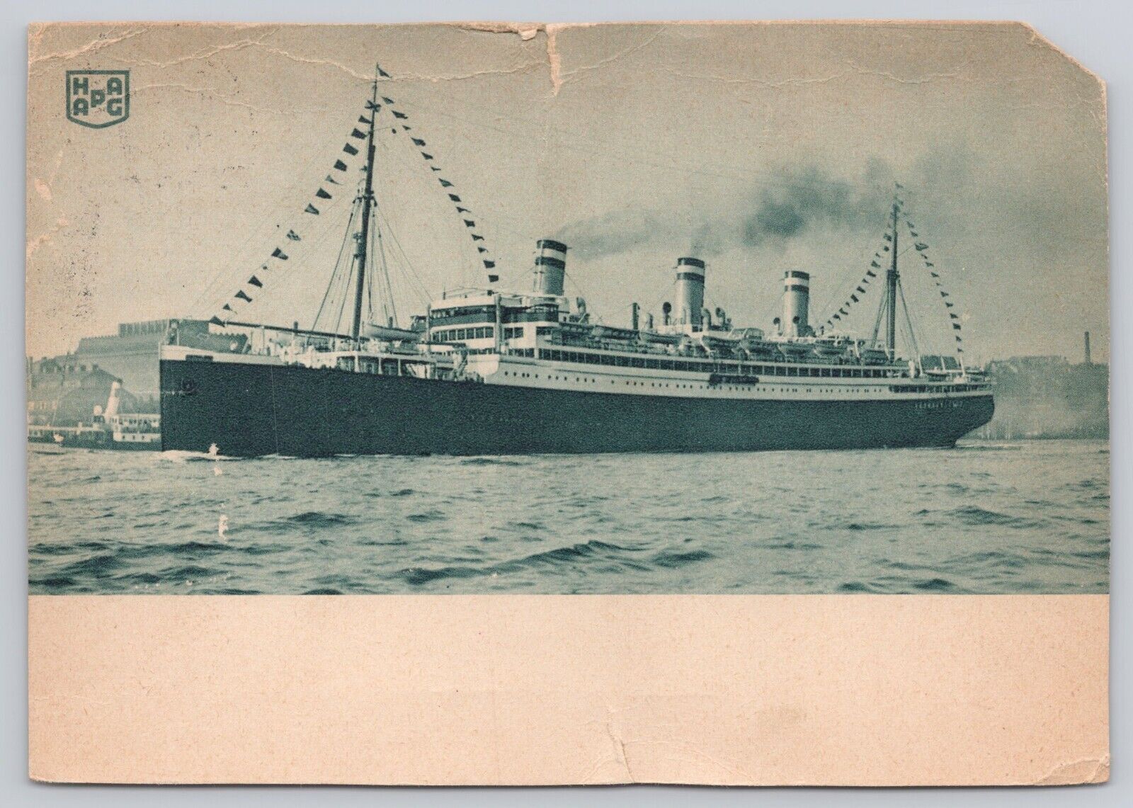Vtg Post Card SS HAPAG Cruise Ship Reliance Posted On Board July 6th 1934 *1