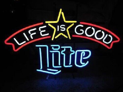 New Miller Lite Life Is Good Beer Bar Neon Light Sign 24\