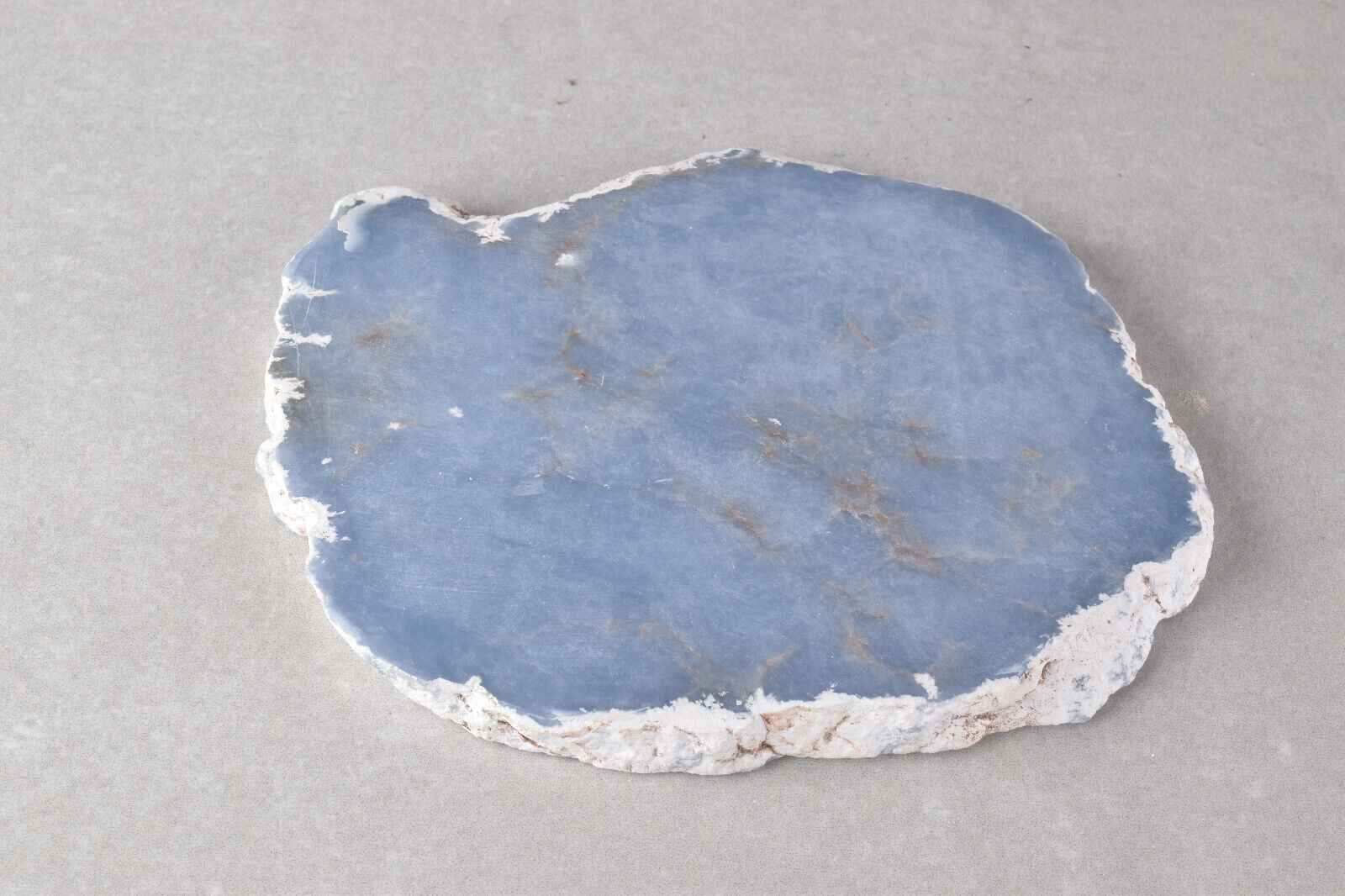 Large Angelite Slice / Charging Plate from Peru  11.0 cm  # 17252