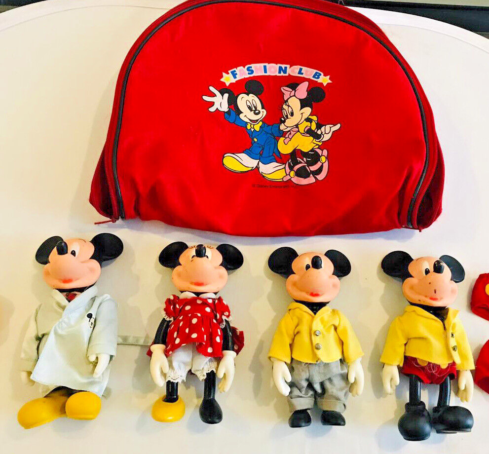 Disney Fashion Club Set Mickey Mouse and Minni Mouse 4 Pcs  with Clothes and Bag