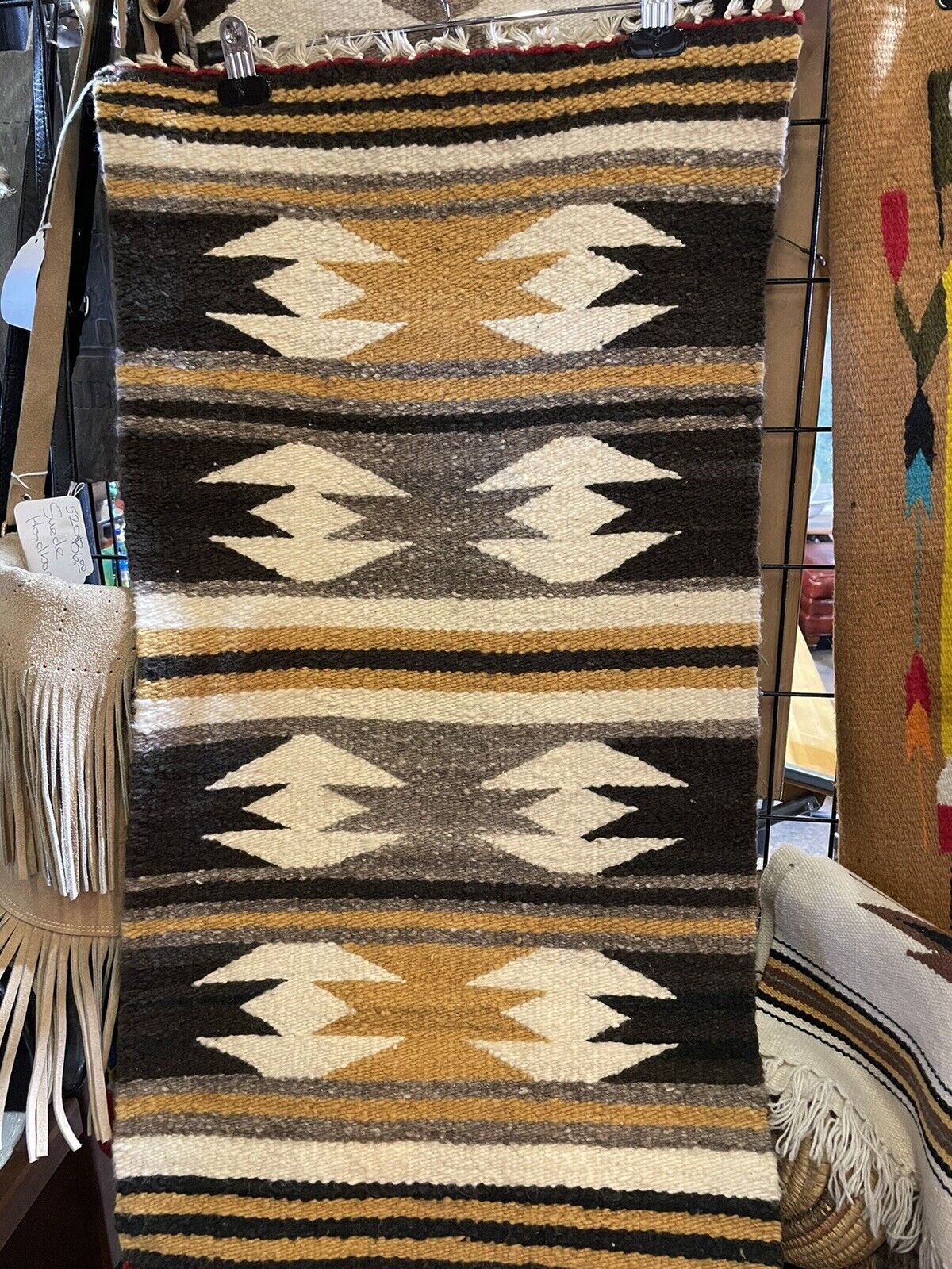 Antique Navajo Rug Native American Indian Weaving  Textile Vintage Striped 34x18