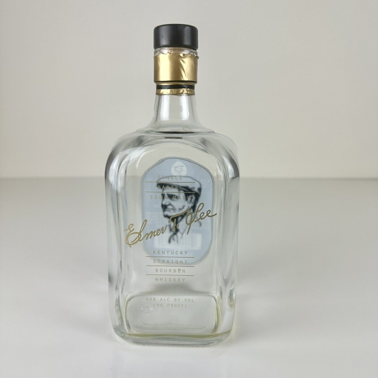 Elmer T Lee Empty Whiskey Bourbon Bottle Buffalo Trace Unrinsed