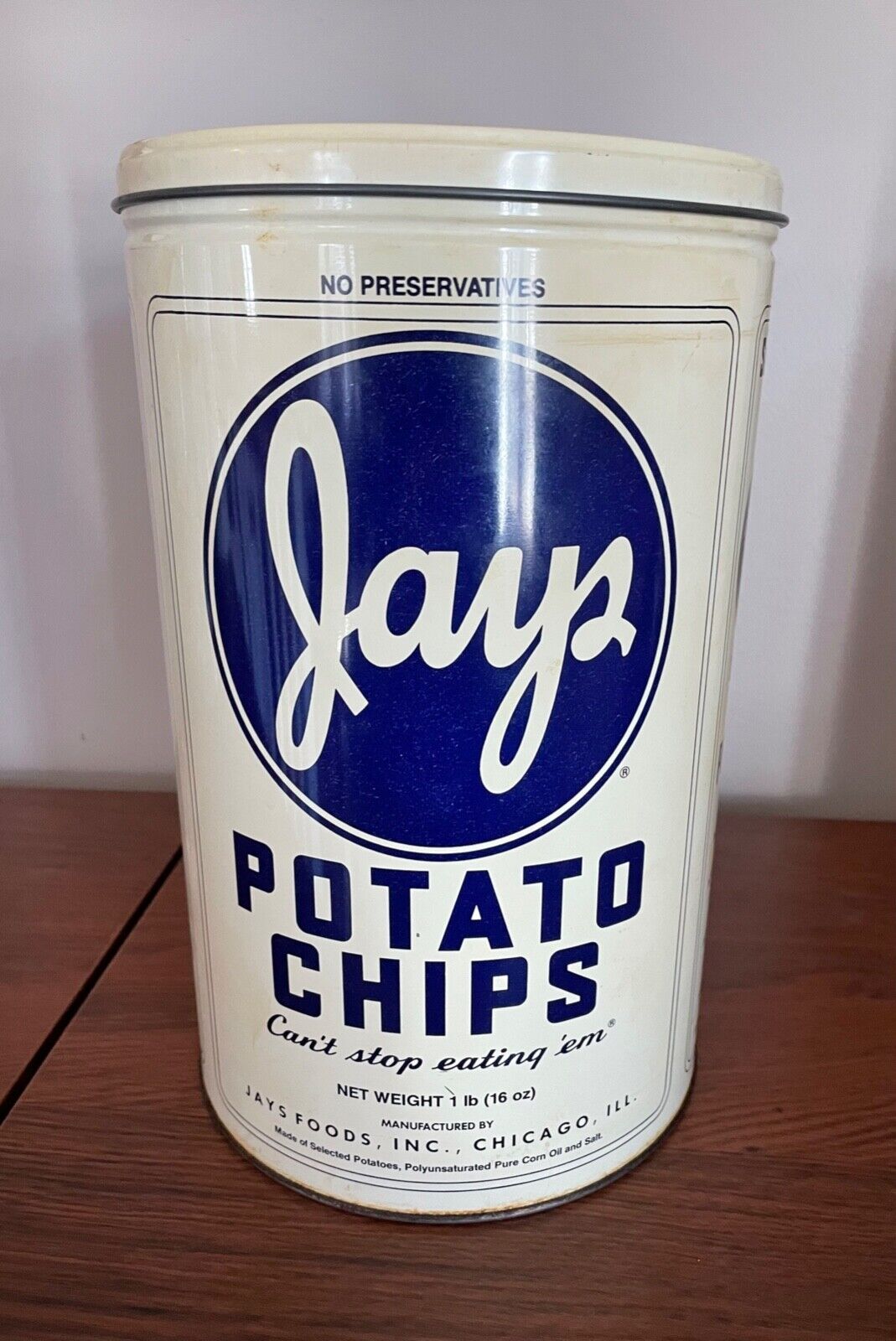 RARE Vintage Jay\'s Potato Chip Canister Tin Limited Edition Chicago 1986